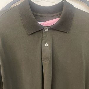 Moncler Olive color Stripe Accent Polo